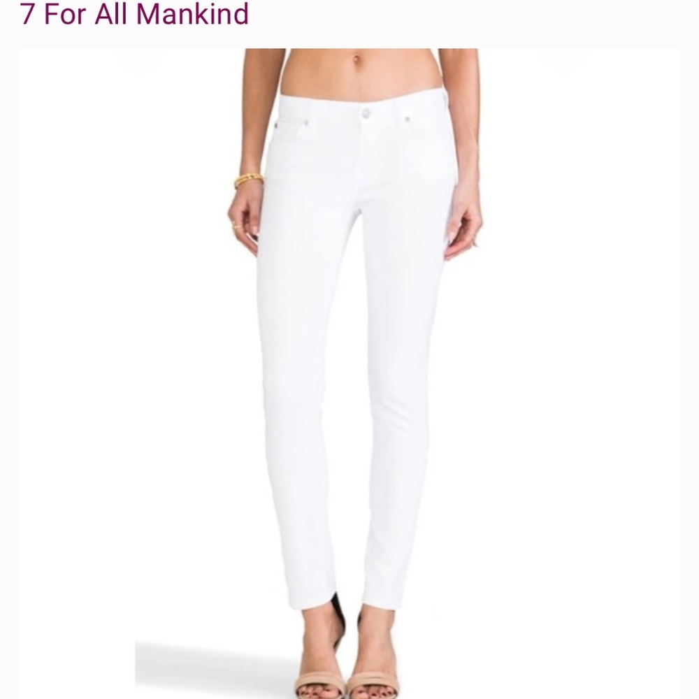 7 For All Mankind White Slim Cigarette Jean Size 28